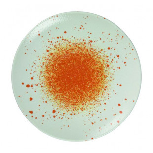 ASSIETTE PLATE SANS AILE Ø27CM HERMES ORANGE & BLANC SARREGUEMINES dans SARREGUEMINES