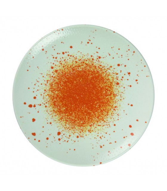 ASSIETTE PLATE SANS AILE Ø27CM HERMES ORANGE & BLANC SARREGUEMINES dans SARREGUEMINES