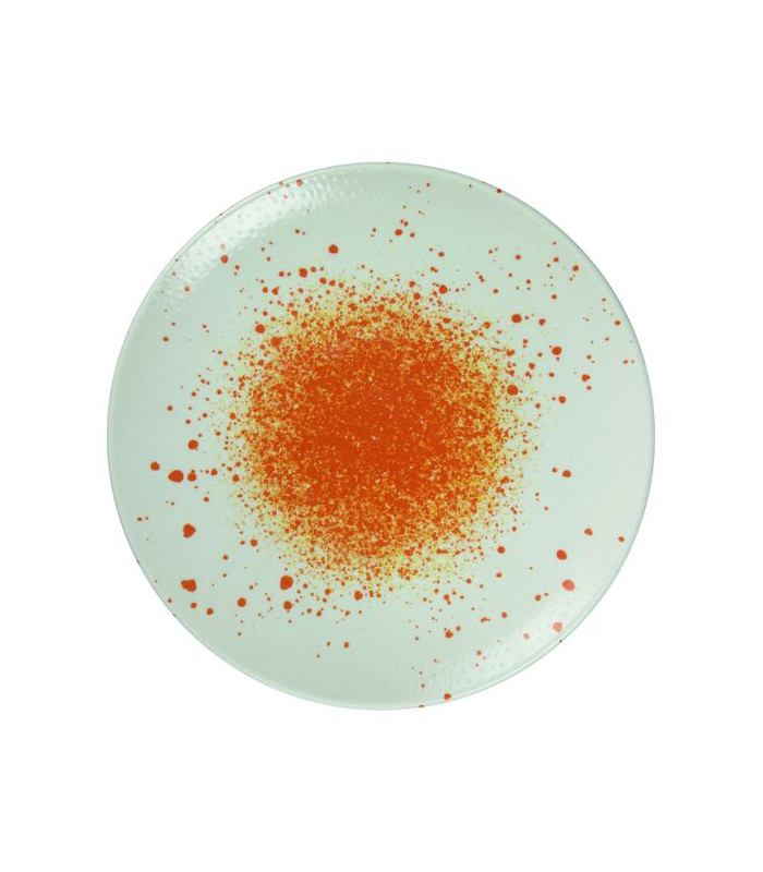 ASSIETTE PLATE SANS AILE Ø27CM HERMES ORANGE & BLANC SARREGUEMINES dans SARREGUEMINES
