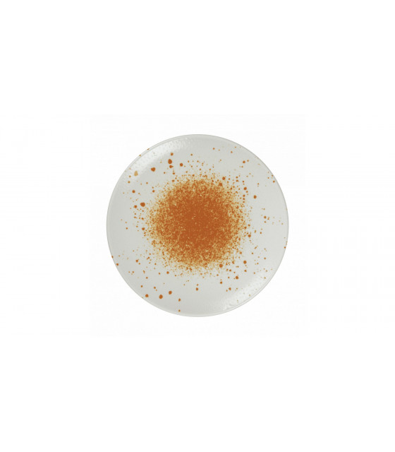 ASSIETTE PLATE SANS AILE Ø27CM HERMES ORANGE & BLANC SARREGUEMINES dans SARREGUEMINES