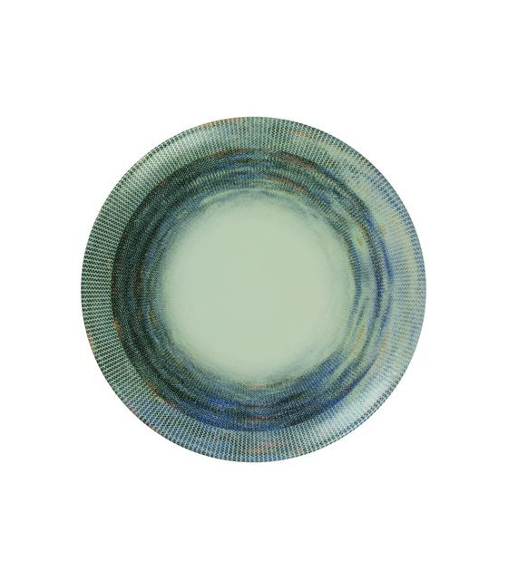 ASSIETTE PLATE SANS AILE Ø27CM NYX BLANC BLEU & ARGENT SARREGUEMINES dans SARREGUEMINES