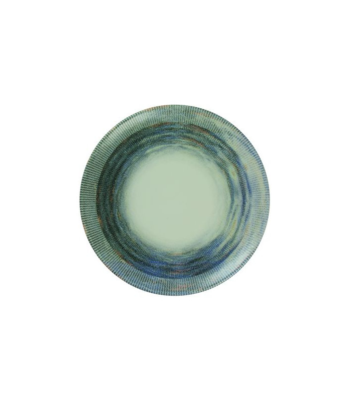 ASSIETTE PLATE SANS AILE Ø27CM NYX BLANC BLEU & ARGENT SARREGUEMINES dans SARREGUEMINES