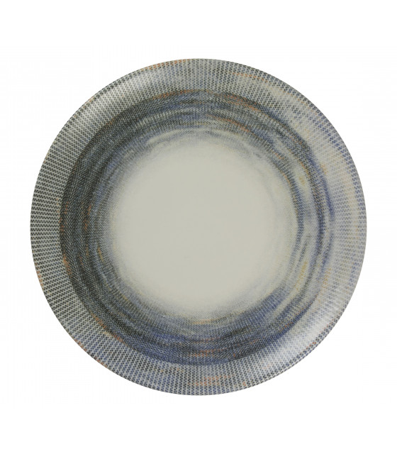 ASSIETTE PLATE SANS AILE Ø27CM NYX BLANC BLEU & ARGENT SARREGUEMINES dans SARREGUEMINES