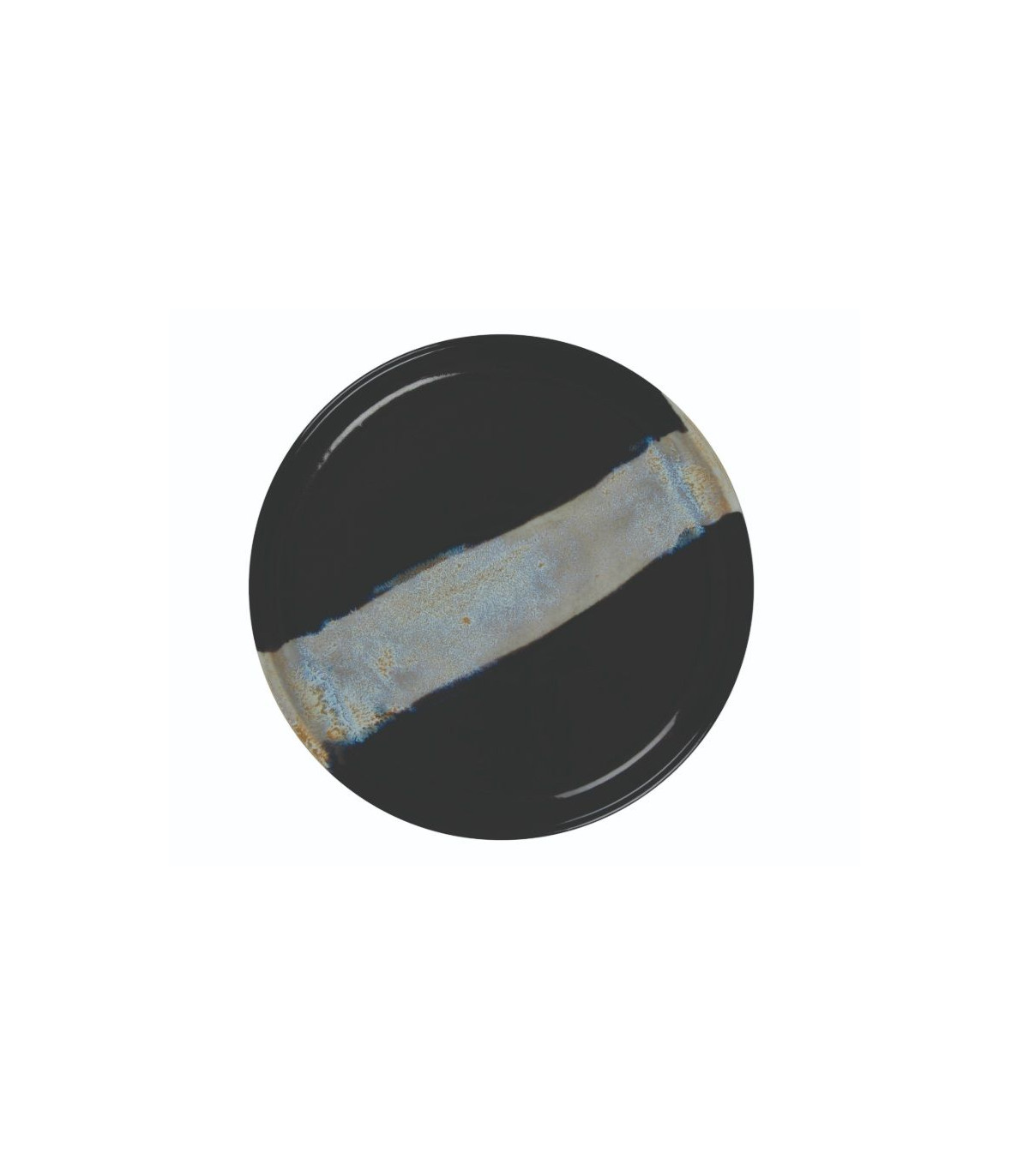ASSIETTE PLATE BORD DROIT Ø21CM CIRCE NOIR & NACRE SARREGUEMINES dans SARREGUEMINES