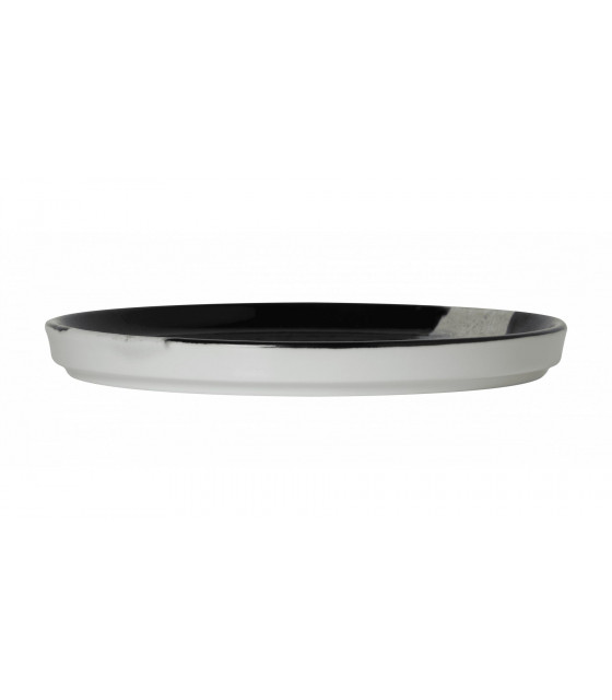 ASSIETTE PLATE BORD DROIT Ø21CM CIRCE NOIR & NACRE SARREGUEMINES dans SARREGUEMINES