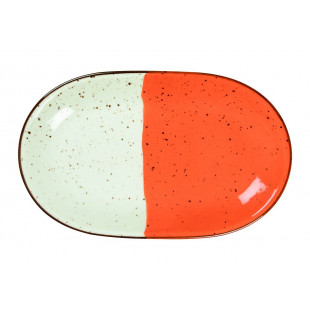 ASSIETTE A PATE Ø27CM HELIOS BLANC IVOIRE & ORANGE SARREGUEMINES dans SARREGUEMINES