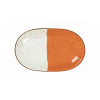 ASSIETTE OVALE SANS AILE 32X20CM HELIOS BLANC IVOIRE & ORANGE SARREGUEMINES dans SARREGUEMINES