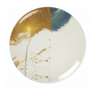 ASSIETTE PLATE SANS AILE Ø21CM DIONYSOS BLANC BLEU & OR SARREGUEMINES dans SARREGUEMINES