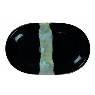 ASSIETTE OVALE SANS AILE 32X20CM CIRCE NOIR & NACRE SARREGUEMINES dans SARREGUEMINES
