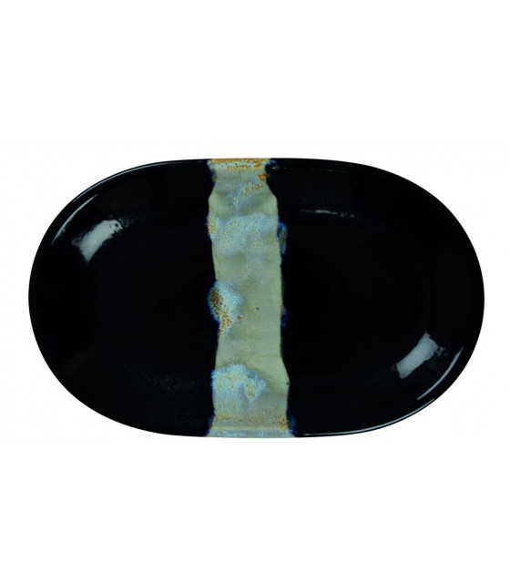 ASSIETTE OVALE SANS AILE 32X20CM CIRCE NOIR & NACRE SARREGUEMINES dans SARREGUEMINES