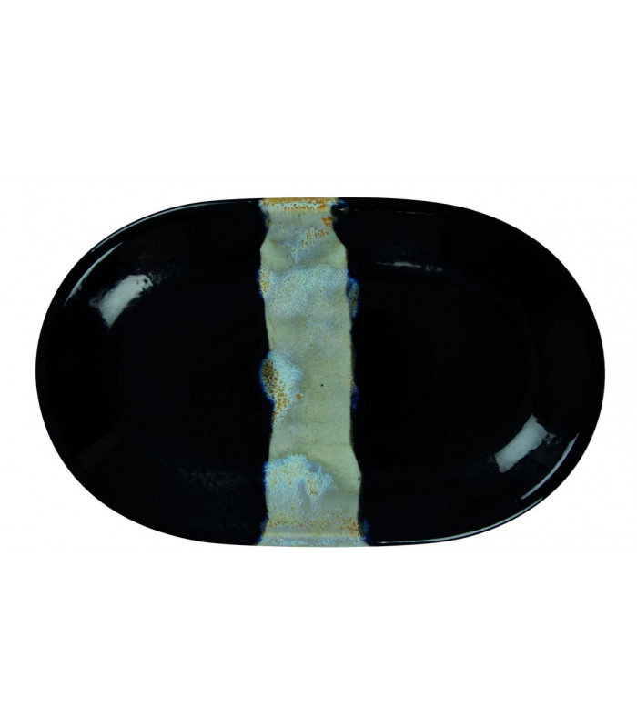 ASSIETTE OVALE SANS AILE 32X20CM CIRCE NOIR & NACRE SARREGUEMINES dans SARREGUEMINES