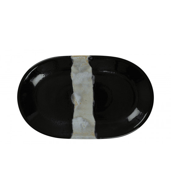 ASSIETTE OVALE SANS AILE 32X20CM CIRCE NOIR & NACRE SARREGUEMINES dans SARREGUEMINES