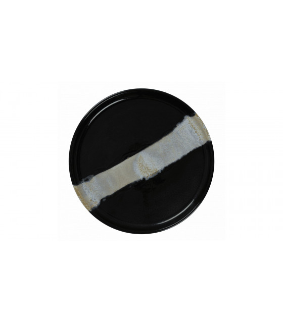 ASSIETTE PLATE BORD DROIT Ø27CM CIRCE NOIR & NACRE SARREGUEMINES dans SARREGUEMINES