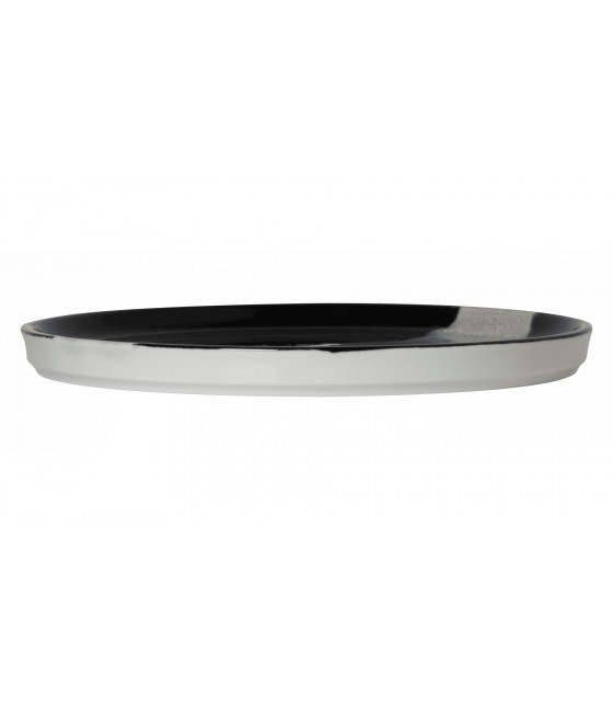 ASSIETTE PLATE BORD DROIT Ø27CM CIRCE NOIR & NACRE SARREGUEMINES dans SARREGUEMINES