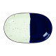 ASSIETTE OVALE SANS AILE 32X20CM POSEIDON BLANC IVOIRE & BLEU SARREGUEMINES