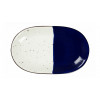 ASSIETTE OVALE SANS AILE 32X20CM POSEIDON BLANC IVOIRE & BLEU SARREGUEMINES dans SARREGUEMINES