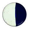 ASSIETTE PLATE BORD DROIT Ø27CM POSEIDON BLANC IVOIRE & BLEU SARREGUEMINES dans SARREGUEMINES