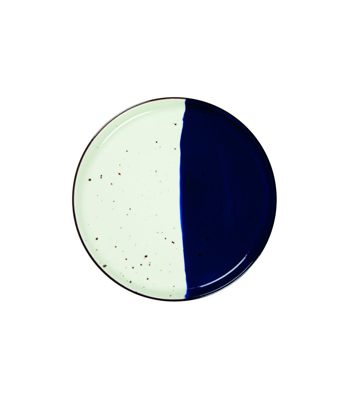 ASSIETTE PLATE BORD DROIT Ø27CM POSEIDON BLANC IVOIRE & BLEU SARREGUEMINES dans SARREGUEMINES