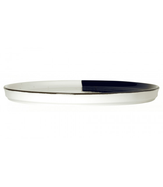 ASSIETTE PLATE BORD DROIT Ø27CM POSEIDON BLANC IVOIRE & BLEU SARREGUEMINES dans SARREGUEMINES