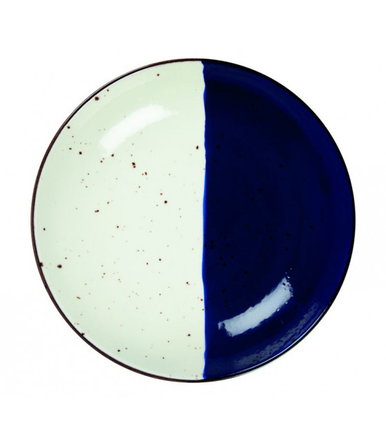 ASSIETTE CREUSE Ø25CM POSEIDON BLANC IVOIRE & BLEU SARREGUEMINES dans SARREGUEMINES