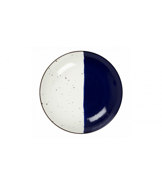 ASSIETTE CREUSE Ø25CM POSEIDON BLANC IVOIRE & BLEU SARREGUEMINES dans SARREGUEMINES