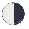 ASSIETTE PLATE BORD DROIT Ø21CM POSEIDON BLANC IVOIRE & BLEU SARREGUEMINES dans SARREGUEMINES