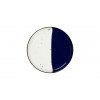 ASSIETTE PLATE BORD DROIT Ø21CM POSEIDON BLANC IVOIRE & BLEU SARREGUEMINES dans SARREGUEMINES