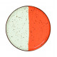 ASSIETTE PLATE BORD DROIT Ø27CM HELIOS BLANC IVOIRE & ORANGE SARREGUEMINES
