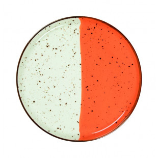 ASSIETTE A PATE Ø27CM HELIOS BLANC IVOIRE & ORANGE SARREGUEMINES dans SARREGUEMINES