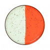 ASSIETTE PLATE BORD DROIT Ø27CM HELIOS BLANC IVOIRE & ORANGE SARREGUEMINES dans SARREGUEMINES