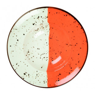 ASSIETTE A PATE Ø27CM HELIOS BLANC IVOIRE & ORANGE SARREGUEMINES dans SARREGUEMINES