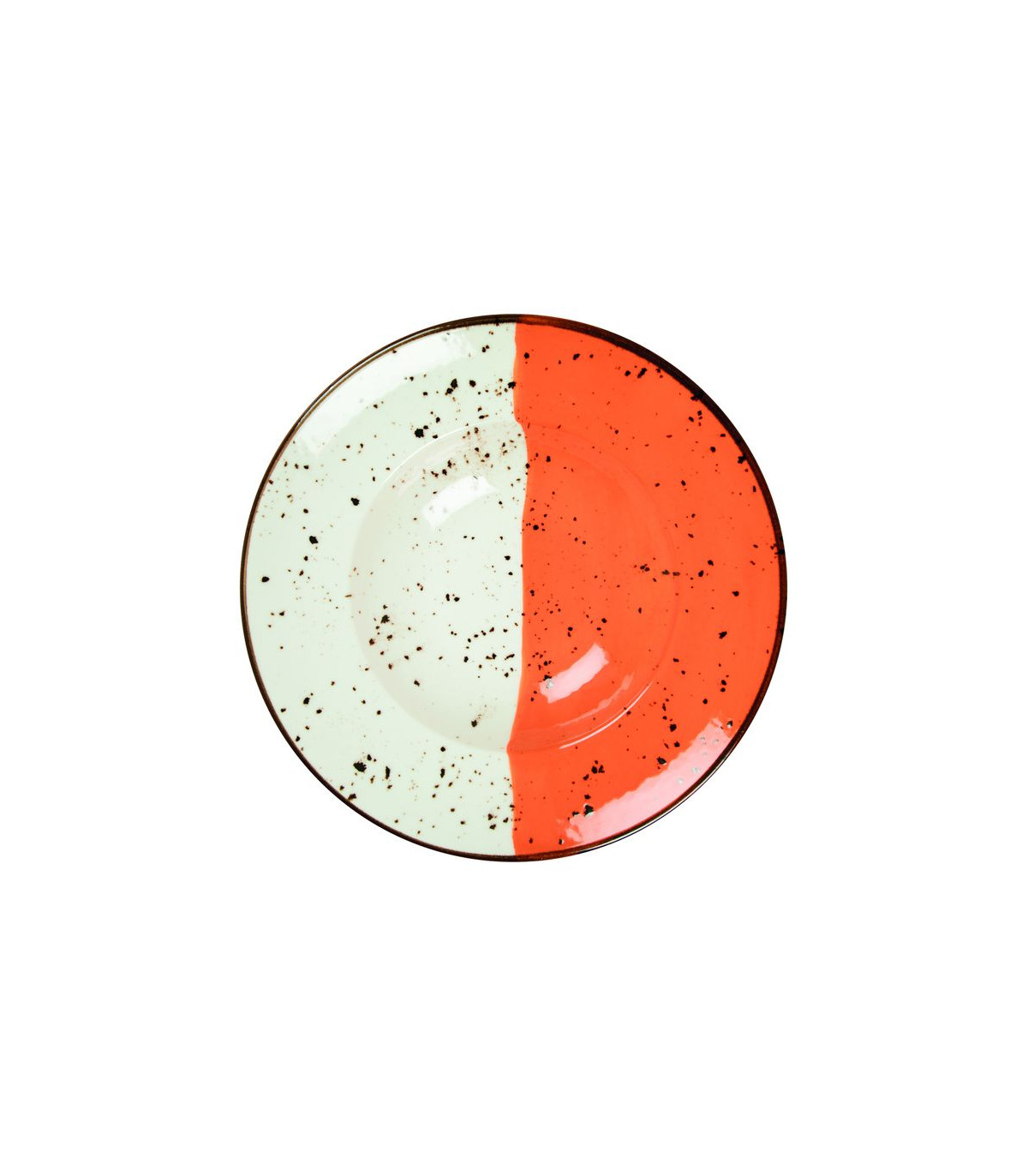 ASSIETTE A PATE Ø27CM HELIOS BLANC IVOIRE & ORANGE SARREGUEMINES dans SARREGUEMINES