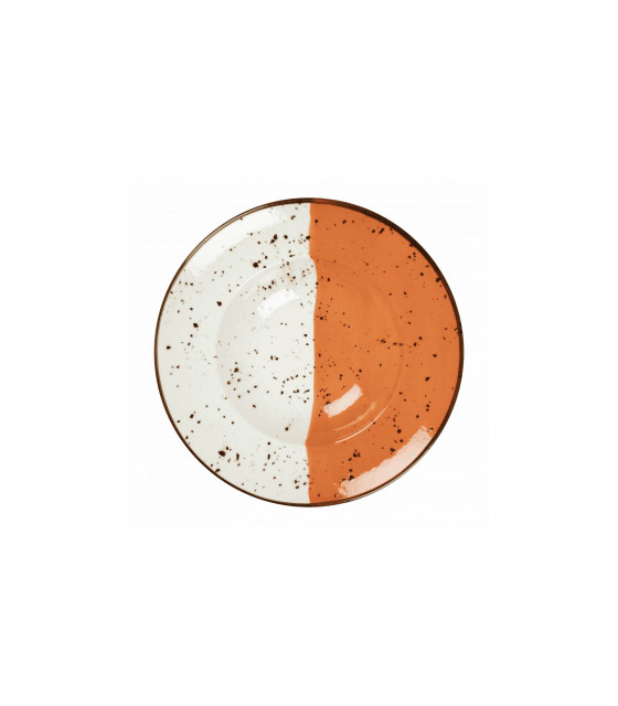 ASSIETTE A PATE Ø27CM HELIOS BLANC IVOIRE & ORANGE SARREGUEMINES dans SARREGUEMINES