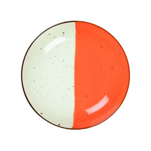 ASSIETTE A PATE Ø27CM HELIOS BLANC IVOIRE & ORANGE SARREGUEMINES dans SARREGUEMINES