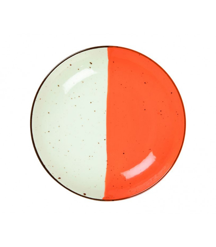 ASSIETTE CREUSE Ø25CM HELIOS BLANC IVOIRE & ORANGE SARREGUEMINES dans SARREGUEMINES