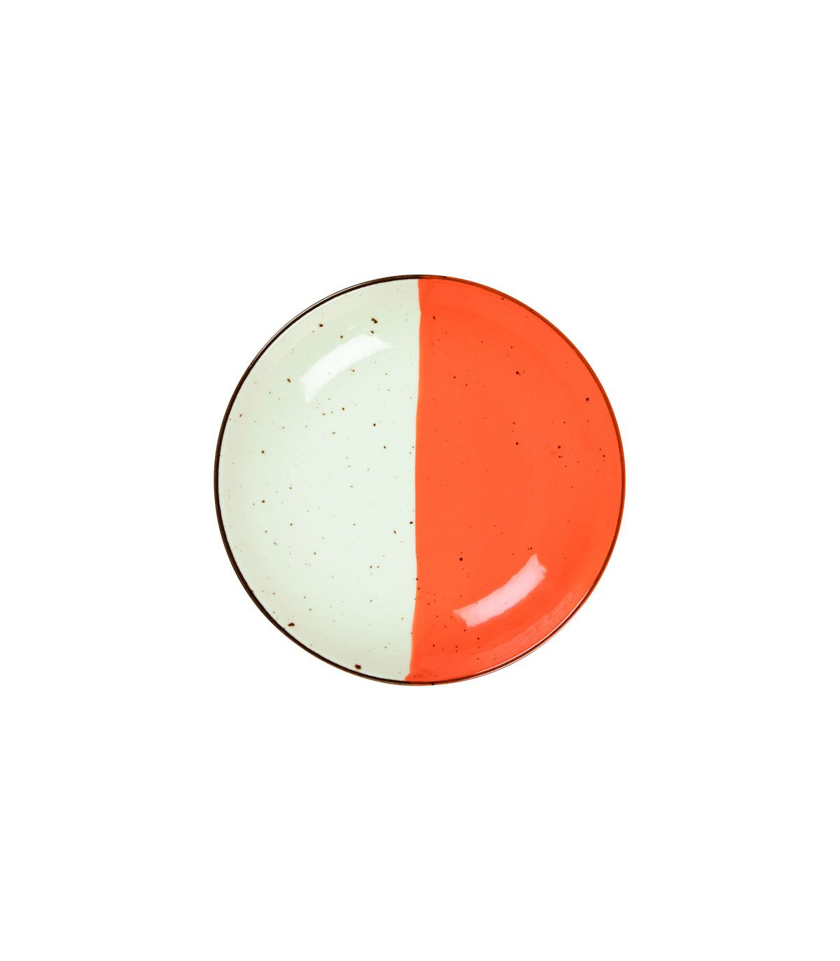 ASSIETTE CREUSE Ø25CM HELIOS BLANC IVOIRE & ORANGE SARREGUEMINES dans SARREGUEMINES