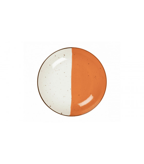 ASSIETTE CREUSE Ø25CM HELIOS BLANC IVOIRE & ORANGE SARREGUEMINES dans SARREGUEMINES