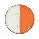 ASSIETTE PLATE BORD DROIT Ø21CM HELIOS BLANC IVOIRE & ORANGE SARREGUEMINES