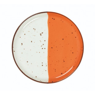 ASSIETTE A PATE Ø27CM HELIOS BLANC IVOIRE & ORANGE SARREGUEMINES dans SARREGUEMINES