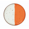 ASSIETTE PLATE BORD DROIT Ø21CM HELIOS BLANC IVOIRE & ORANGE SARREGUEMINES dans SARREGUEMINES