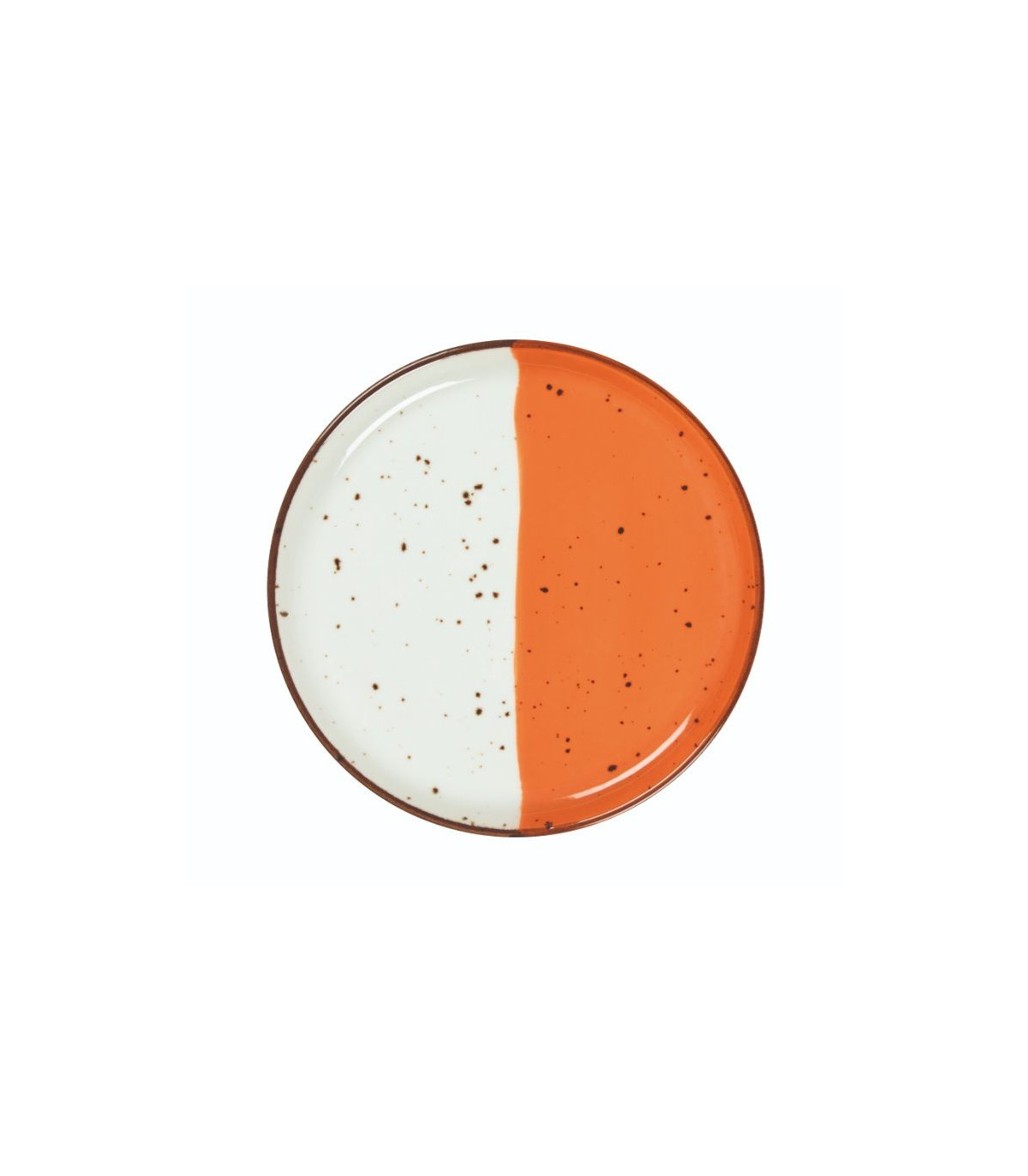 ASSIETTE PLATE BORD DROIT Ø21CM HELIOS BLANC IVOIRE & ORANGE SARREGUEMINES dans SARREGUEMINES