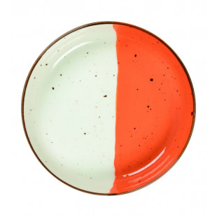 ASSIETTE A PATE Ø27CM HELIOS BLANC IVOIRE & ORANGE SARREGUEMINES dans SARREGUEMINES