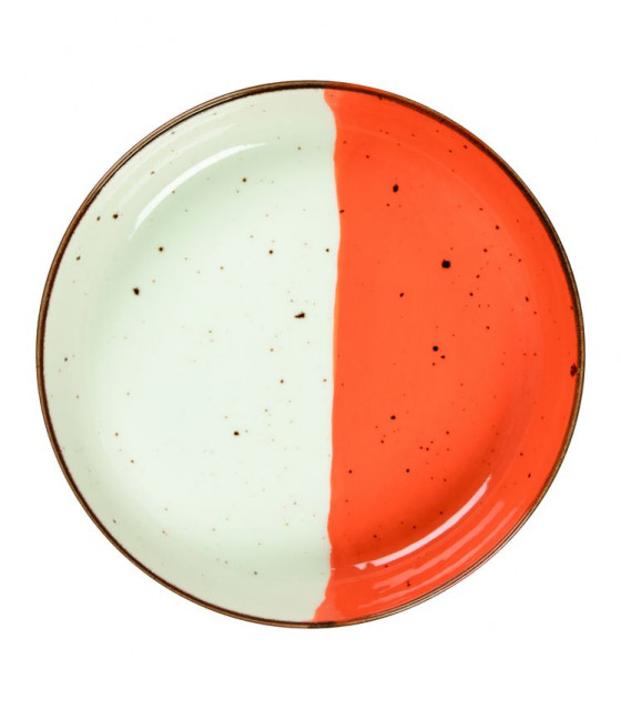 BOL Ø20CM HELIOS BLANC IVOIRE & ORANGE SARREGUEMINES dans SARREGUEMINES