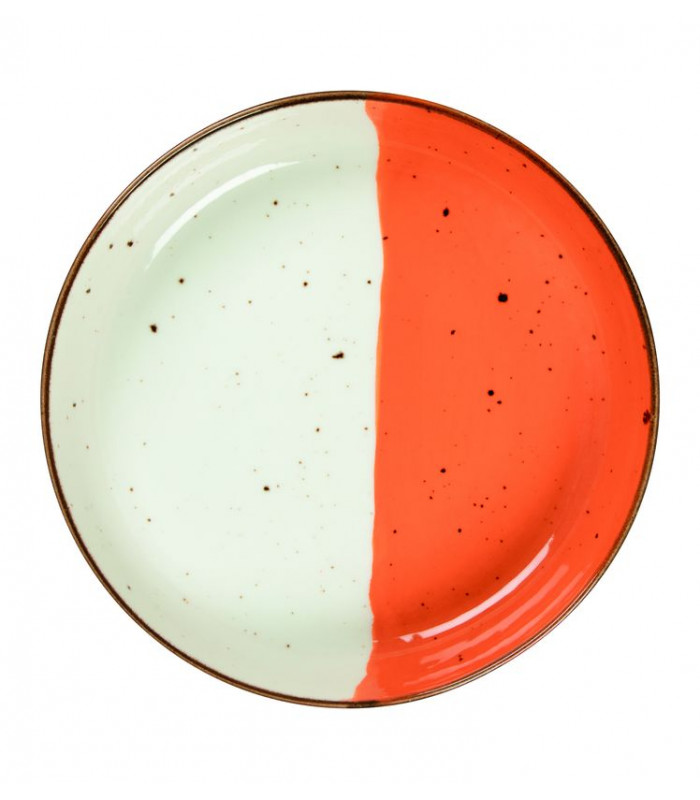 BOL Ø20CM HELIOS BLANC IVOIRE & ORANGE SARREGUEMINES dans SARREGUEMINES