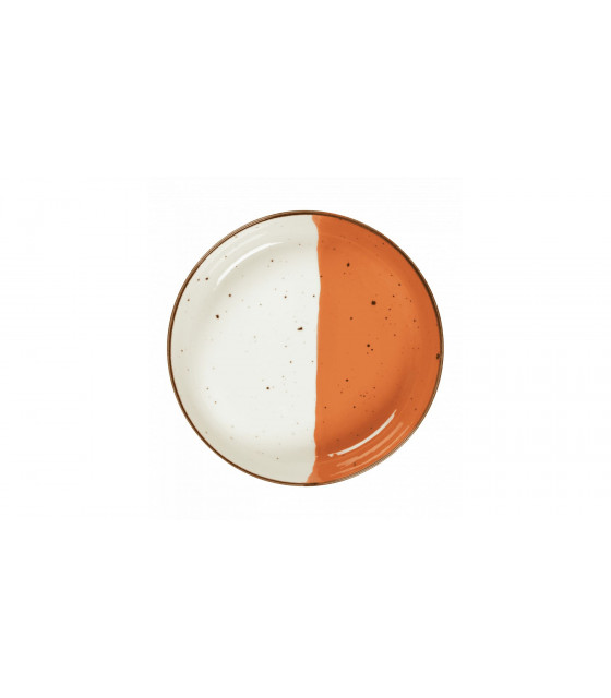 BOL Ø20CM HELIOS BLANC IVOIRE & ORANGE SARREGUEMINES dans SARREGUEMINES