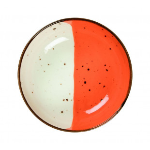 ASSIETTE A PATE Ø27CM HELIOS BLANC IVOIRE & ORANGE SARREGUEMINES dans SARREGUEMINES