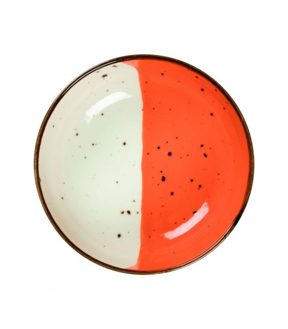BOL Ø13CM HELIOS BLANC IVOIRE & ORANGE SARREGUEMINES dans SARREGUEMINES