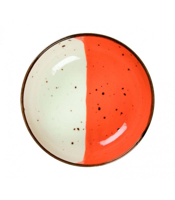 BOL Ø13CM HELIOS BLANC IVOIRE & ORANGE SARREGUEMINES dans SARREGUEMINES