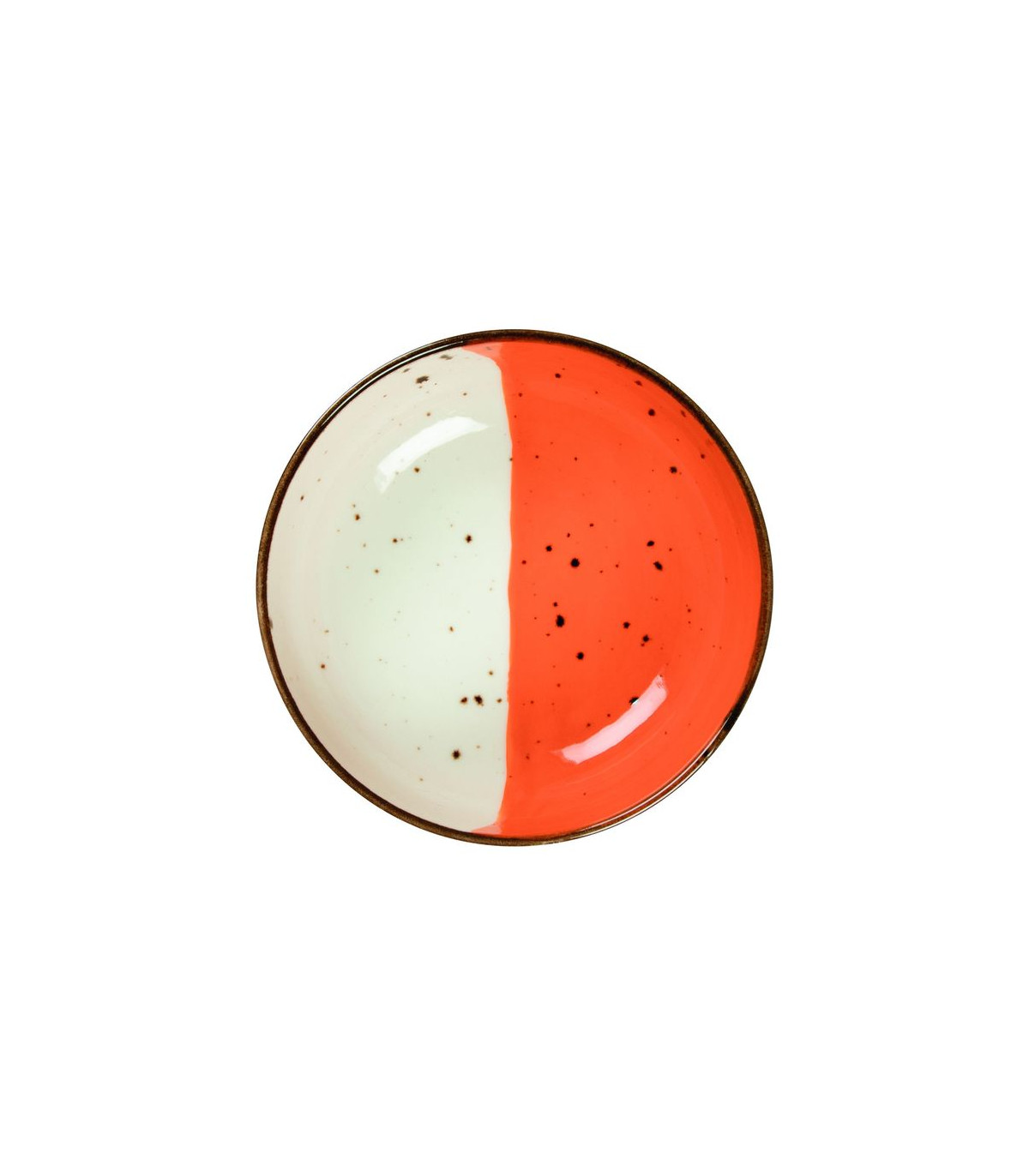 BOL Ø13CM HELIOS BLANC IVOIRE & ORANGE SARREGUEMINES dans SARREGUEMINES