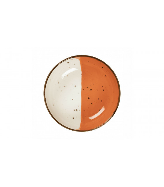BOL Ø13CM HELIOS BLANC IVOIRE & ORANGE SARREGUEMINES dans SARREGUEMINES